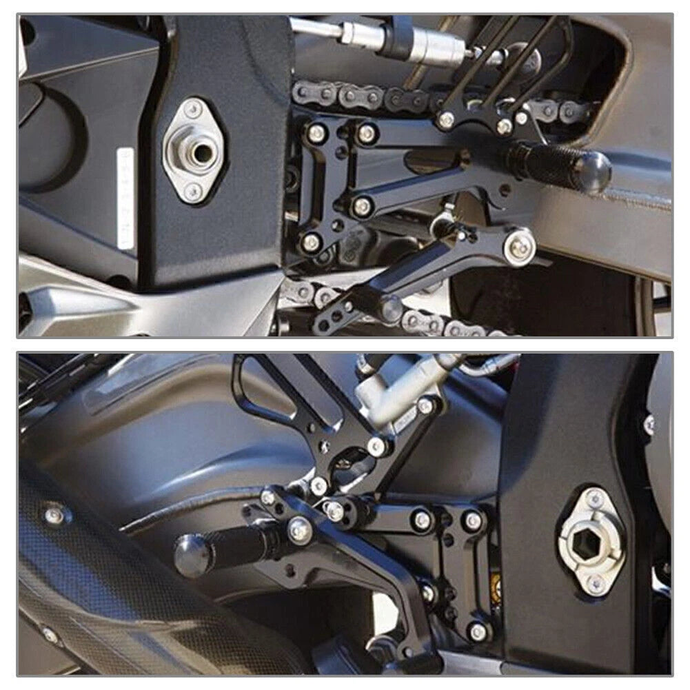 Adjustable Rearsets Footpegs for BMW S1000RR 2010-2013 - Black