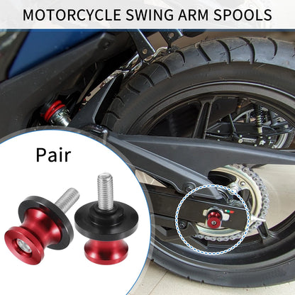 1 Pair Motorbike Swingarm Spools 8mm CNC Swing Arm Spools Slider Stand Red