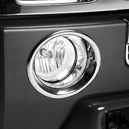 Chrome Fog Light Trim Bezel Covers for Hummer H2 SUV (2003-2009)