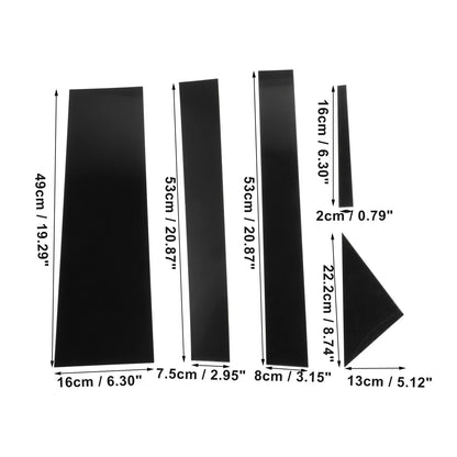 Door Cover Panel Pillar Posts Stickers 10 Pcs for Dodge Grand Caravan Black