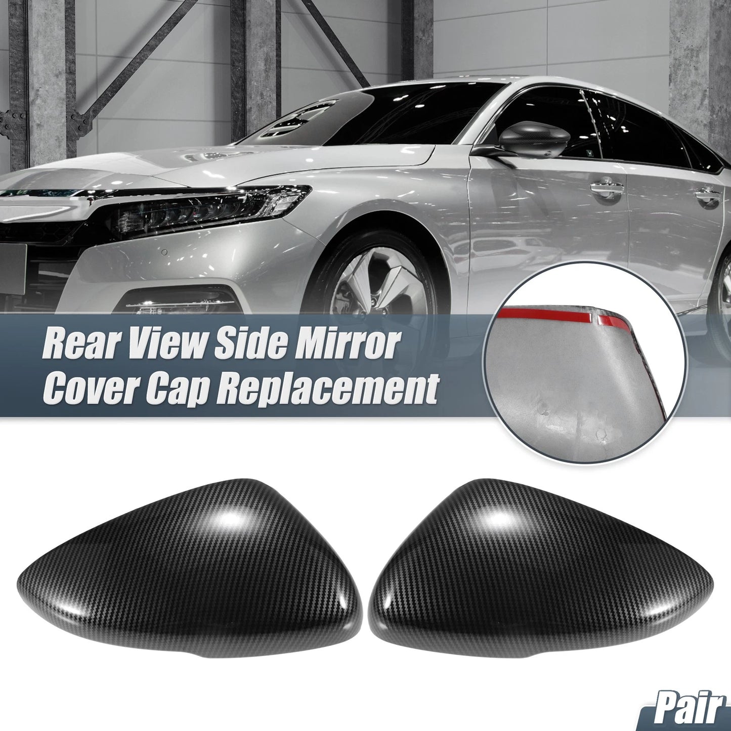 Rearview Mirror Cover Overlay Carbon Fiber for Honda Accord (2018-2023)