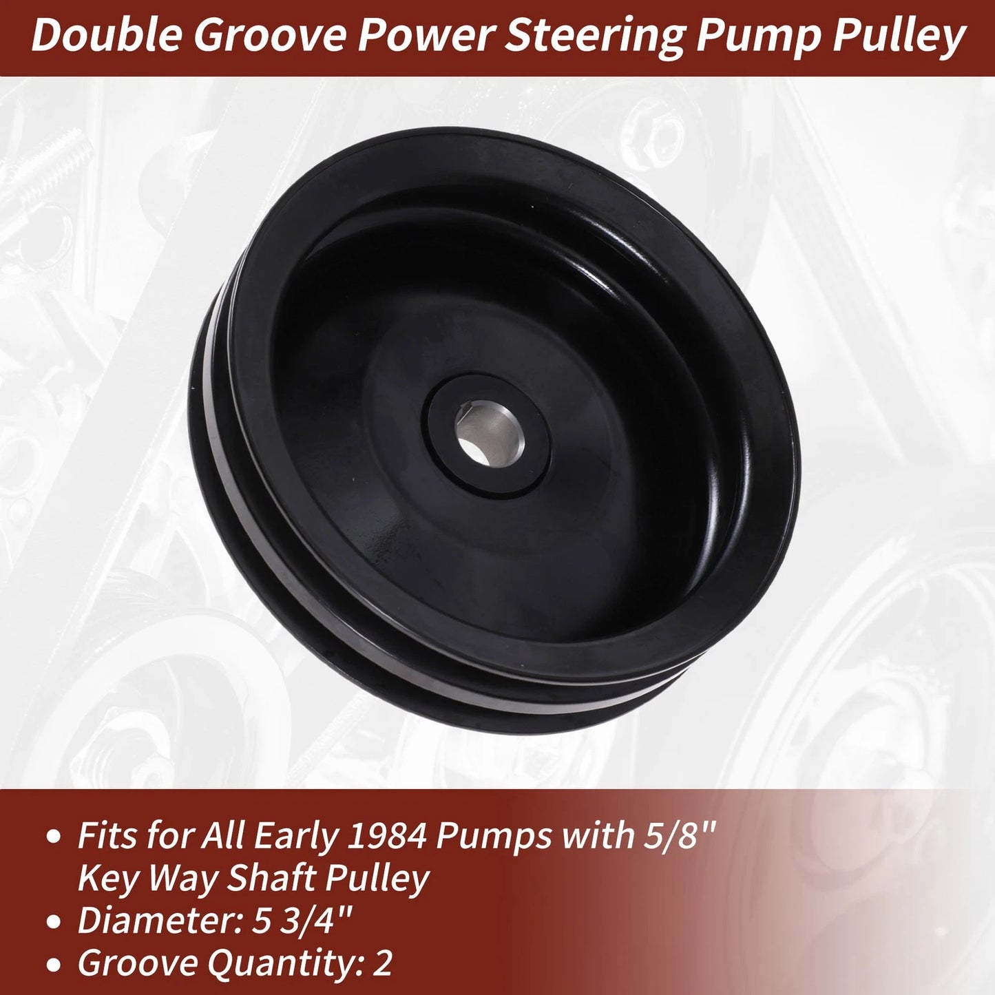 2 Groove Power Steering Pump Pulley for Chevy Camaro (1970-1974)