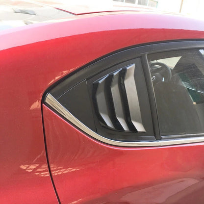 2X Matte Black Side Window Louver Cover Side Trim for Mazda 3 Axela (2014–2018)