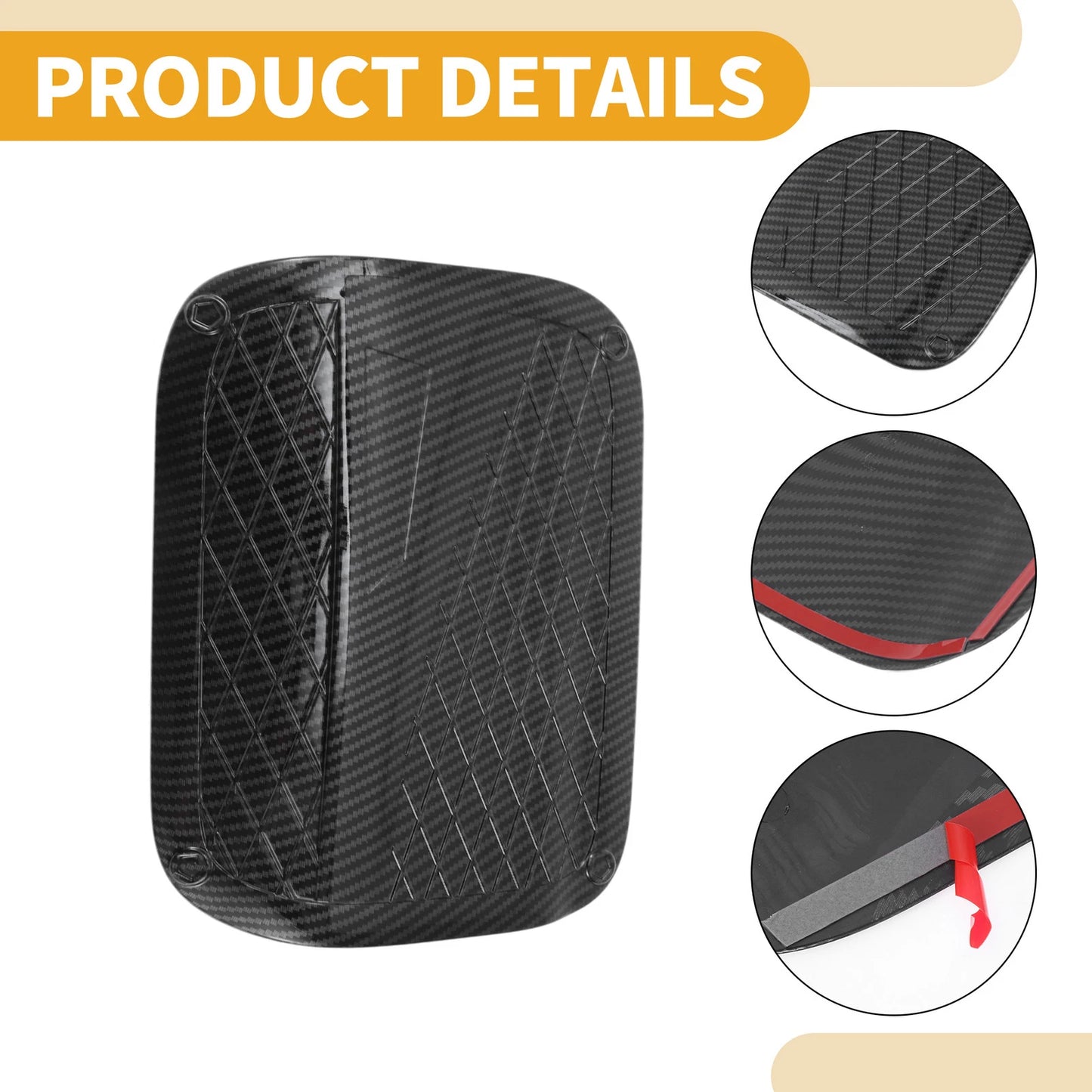 Fuel Tank Door Cap for Toyota Camry 2018-2023 Carbon Fiber Black