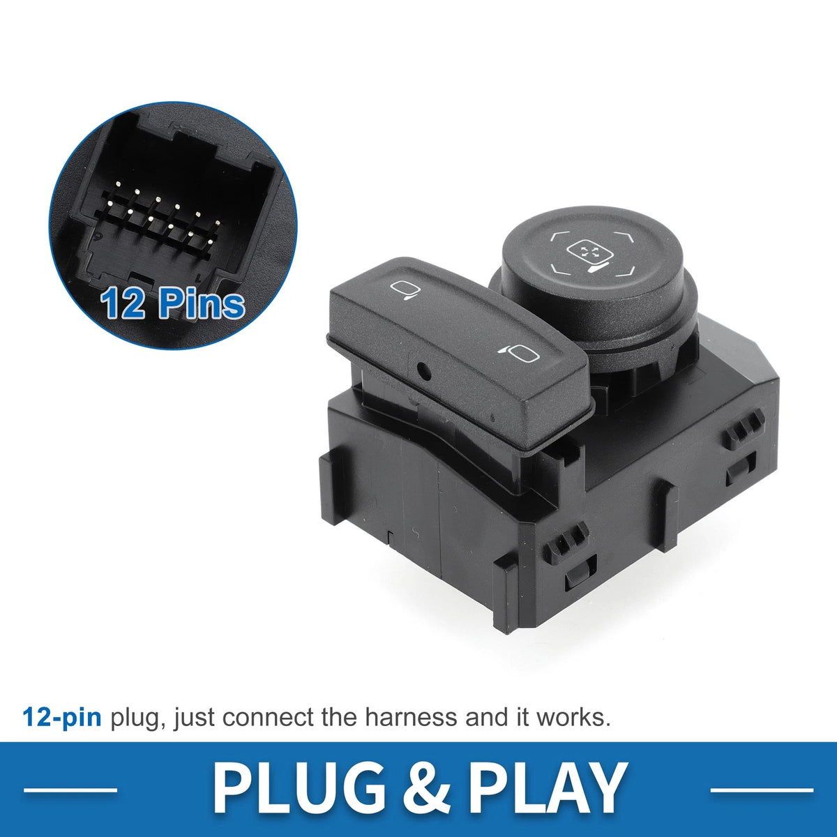 Car Mirror Switch for Chevrolet Silverado 1500 Suburban Tahoe Plastic Black