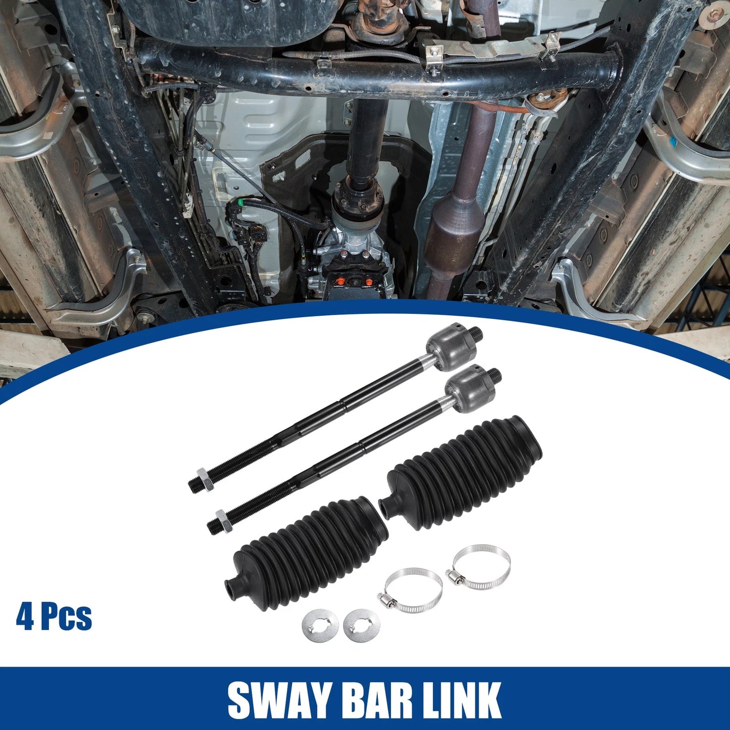 4 x Front Inner Tie Rods with Boots Black for Chrysler 300 (2011 - 2014)