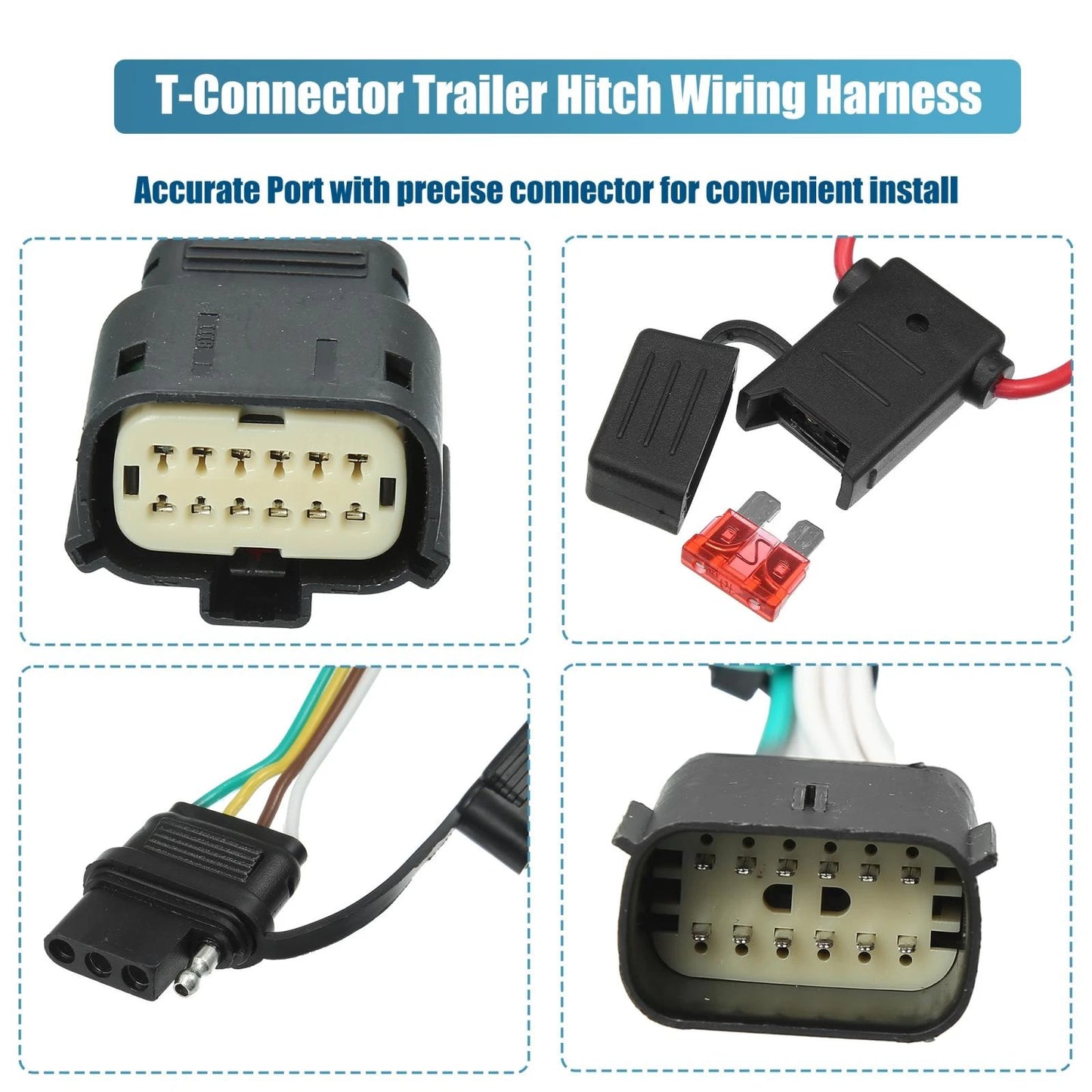 4 Pin Trailer Towing Wiring Harness Kit for Jeep Wrangler JL Gladiator (2018-2023)