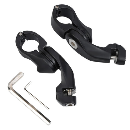 Matte Black 1-1/4" Highway Short Angled Foot Peg Mounts for Harley
