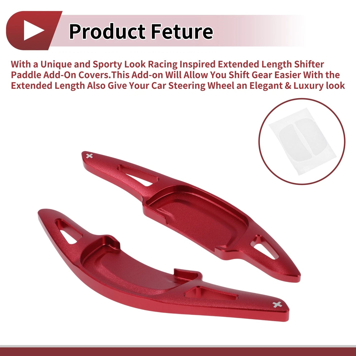 Red Aluminum Alloy Steering Wheel Paddles for Mazda Axela (2020-2021)