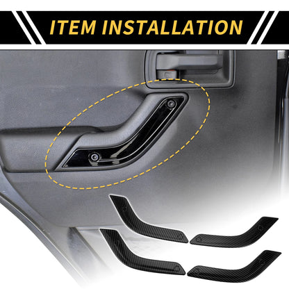Front Rear Door Handle Panel Bezel Cover Trims for Jeep Wrangler JK (2007-2018)