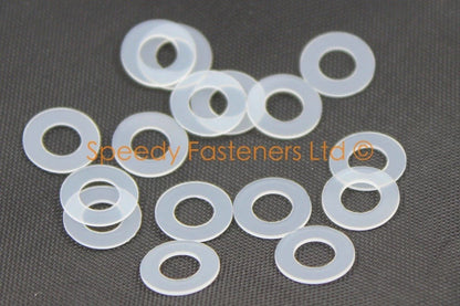 Washer / Nylon Clear Plastic Slim, m5, 5.3mm ID, 10mm OD, 0.5mm Thick