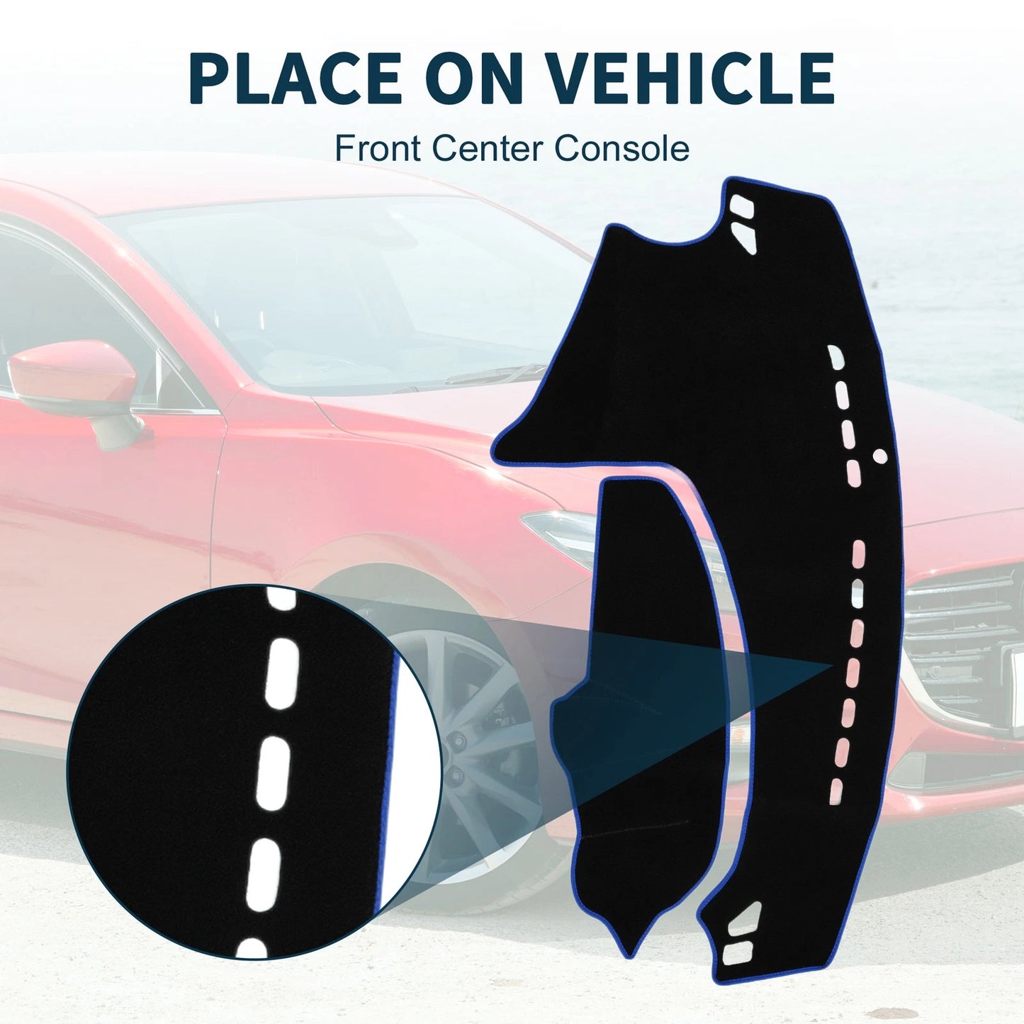 Dashboard Cover Mat for Mazda 3 Axela (2009-2013) Sun Protector Black Blue