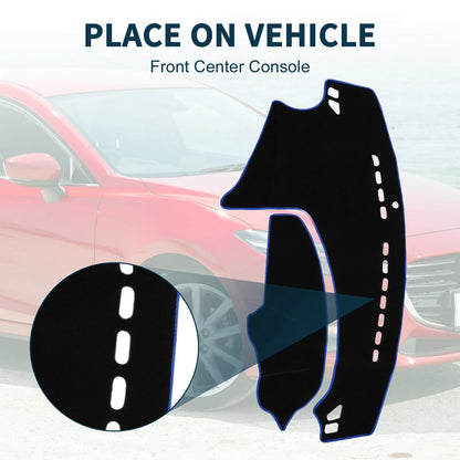 Dashboard Cover Mat for Mazda 3 Axela (2009-2013) Sun Protector Black Blue