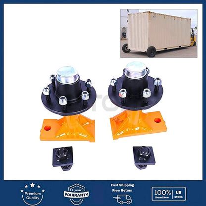 Pair 6x 5.5 Lug Superior Shipping Container Wheels Bolt-on Spindle Kit US