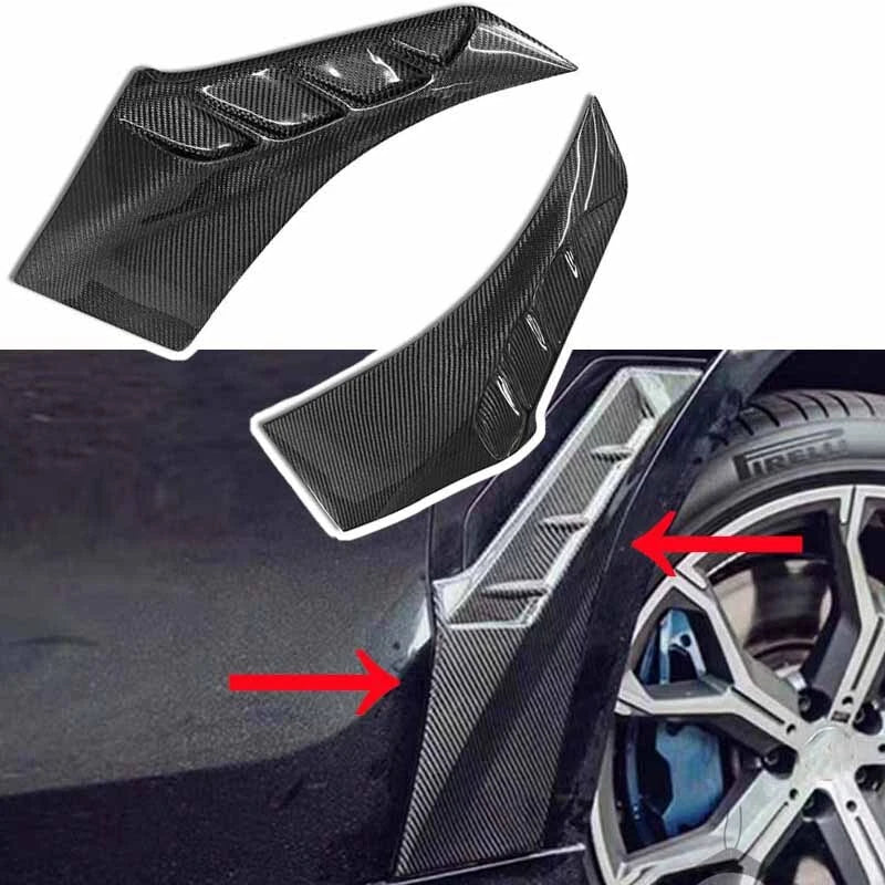 Real Carbon Fiber Side Fender Spoiler Cover Trim For BMW X6 G06 2020-2024