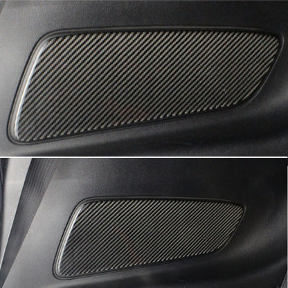 For Mustang 2015-2018 Carbon Fiber Interior Trim Rear Seat Door Panel Decor