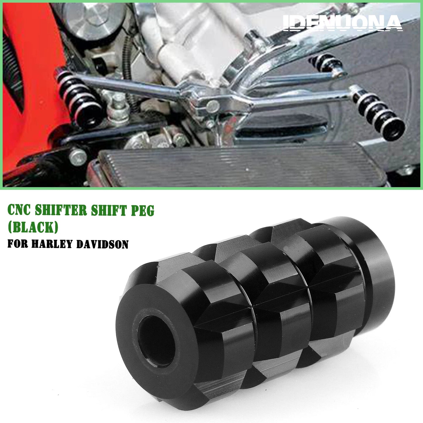 Black Aluminum Gear Brake Shift Peg Pedal Kit for Harley Davidson