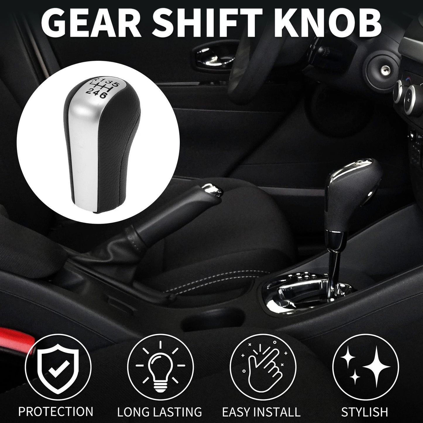 6 x Gear Shift Knob Plastic Black for Toyota Corolla (1992–2013)
