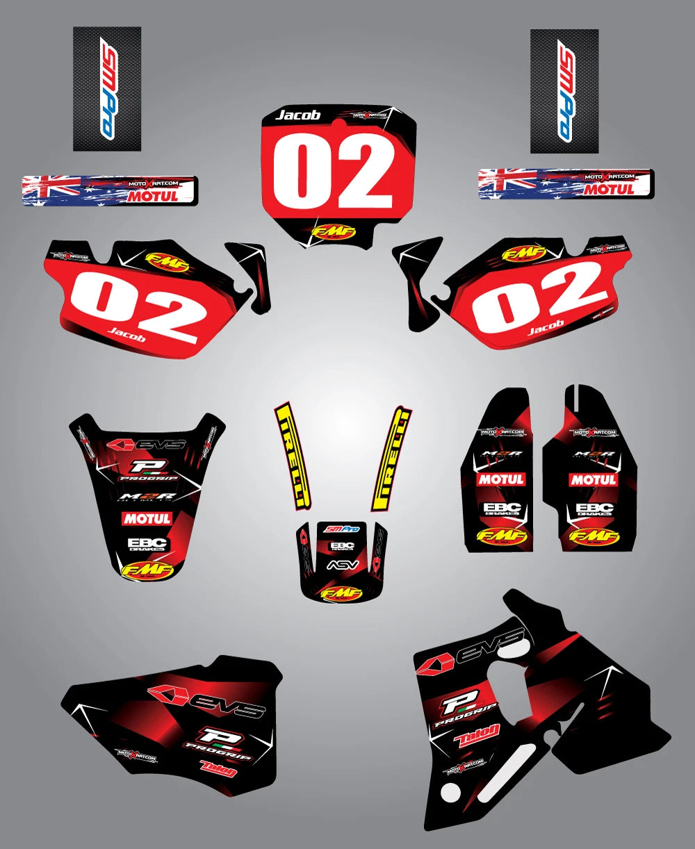 Custom Graphic Kit - Barbed Style for Honda CR 80 (1996-2002)