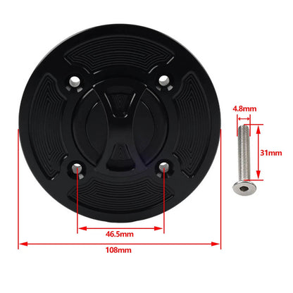 Black Fuel Gas Tank Cap Cover for APRILIA RSV1000 (2004-2008) Tuono V4R (2011-2017) RSV4 R