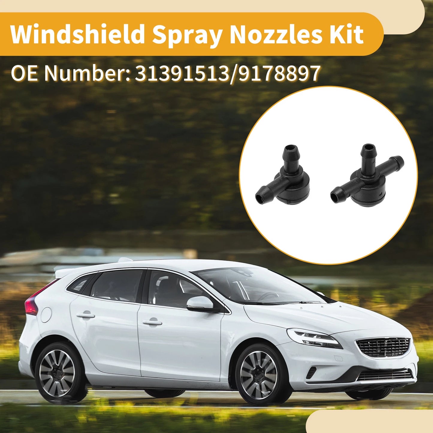 Windshield Washer Nozzle Kit for Volvo C30 2.4L (2007-2011)