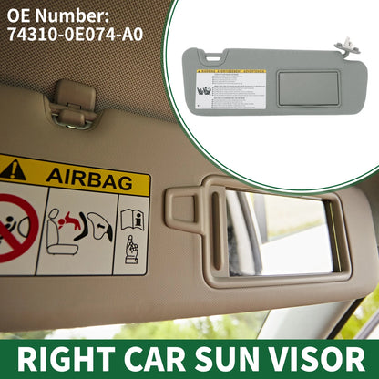 Right Car Sun Visor for Toyota Highlander 2014-2016, 2019 (No.74310-0E074-A0)