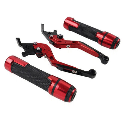 Red Extendable Brake Clutch Lever Grip Set for Yamaha XMAX 125/300 (2017-2023)
