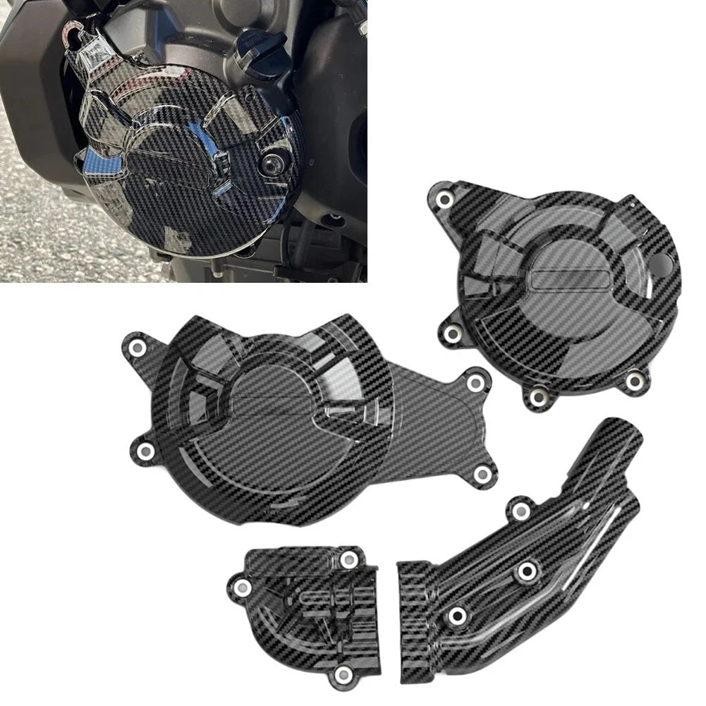 Carbon Fiber Look Engine Cover for Yamaha MT-07 XSR700 FZ-07 MT07 Tracer (14-24)
