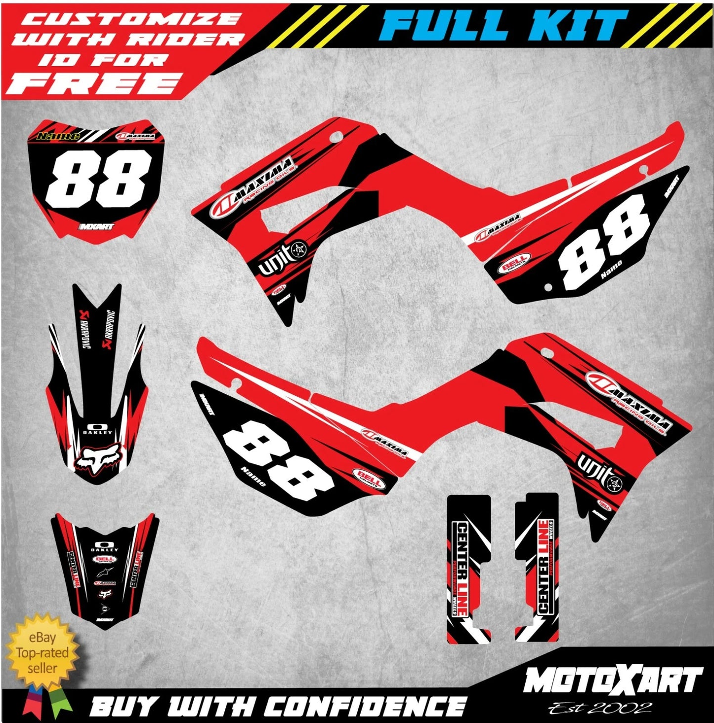 DIGGER STYLE Custom Graphics Full Kit for Honda CRF 110 (2019-2021)
