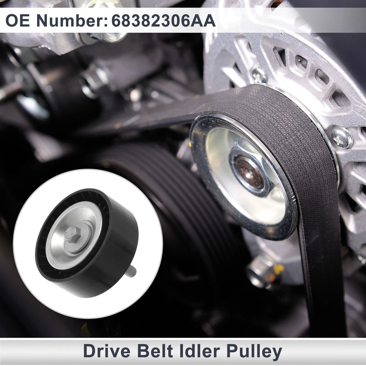 Drive Belt Idler Pulley for Jeep Wrangler (2019-2021) 1 Pc