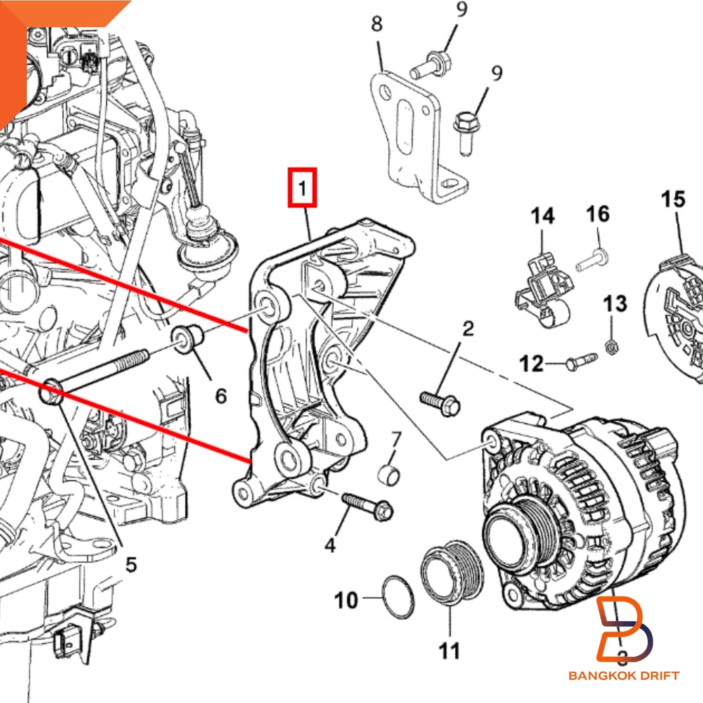 Alternator Support Tensioner Bracket for Holden Colorado Trailblazer (2012-2020)