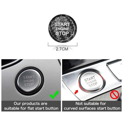 Carbon Fiber Console Engine Start Push Button Cover Trim For Audi Q5 2010-2018