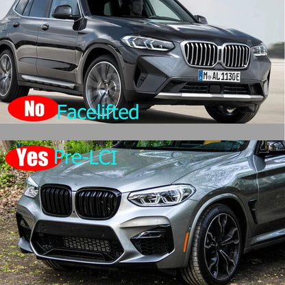 Gloos Black Front Bumper Kidney Grille for 2018-2021 BMW X3 G01 X4 G02 (2018-2021)