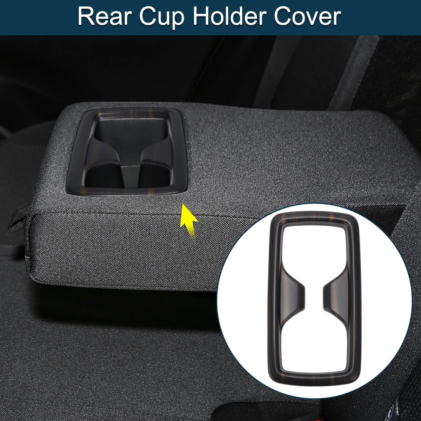 Rear Cup Holder Cover for Toyota Harrier 80 Series Black