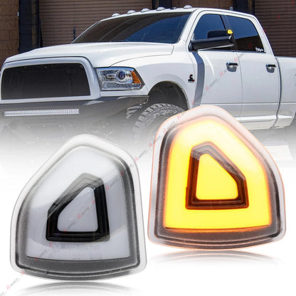 Clear Lens Amber LED Side Mirror Turn Signal Lights for Dodge Ram 1500 2500 3500