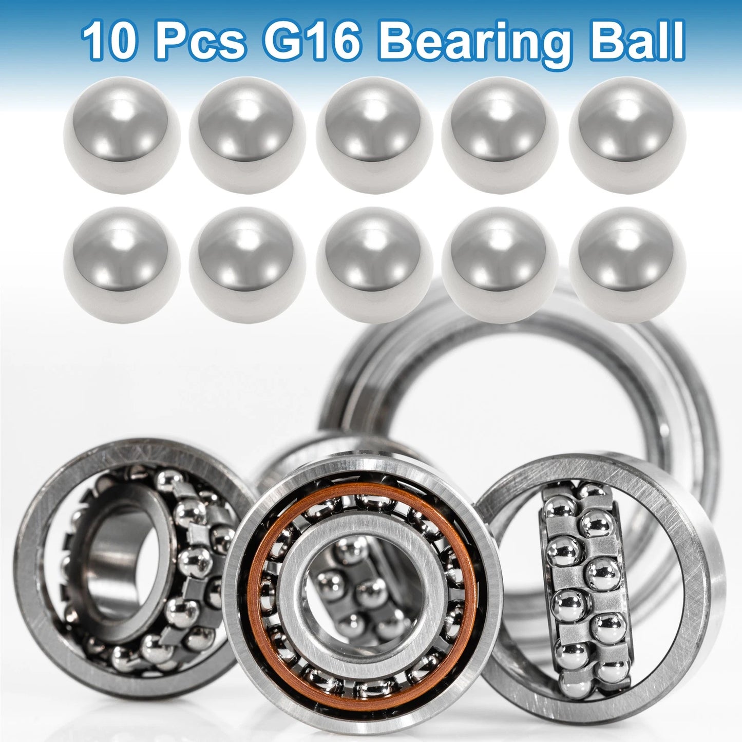 21.4mm Bearing Ball Steel G16 Precision Silver Tone 10 Pcs for G16