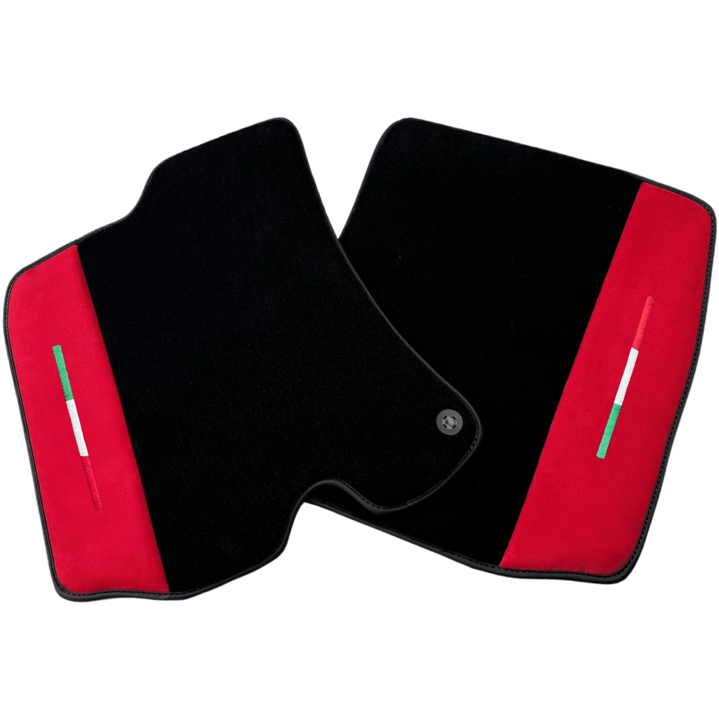 Black Floor Mats for Ferrari Roma (2021-2024) - AutoWin Brand with Red Alcantara