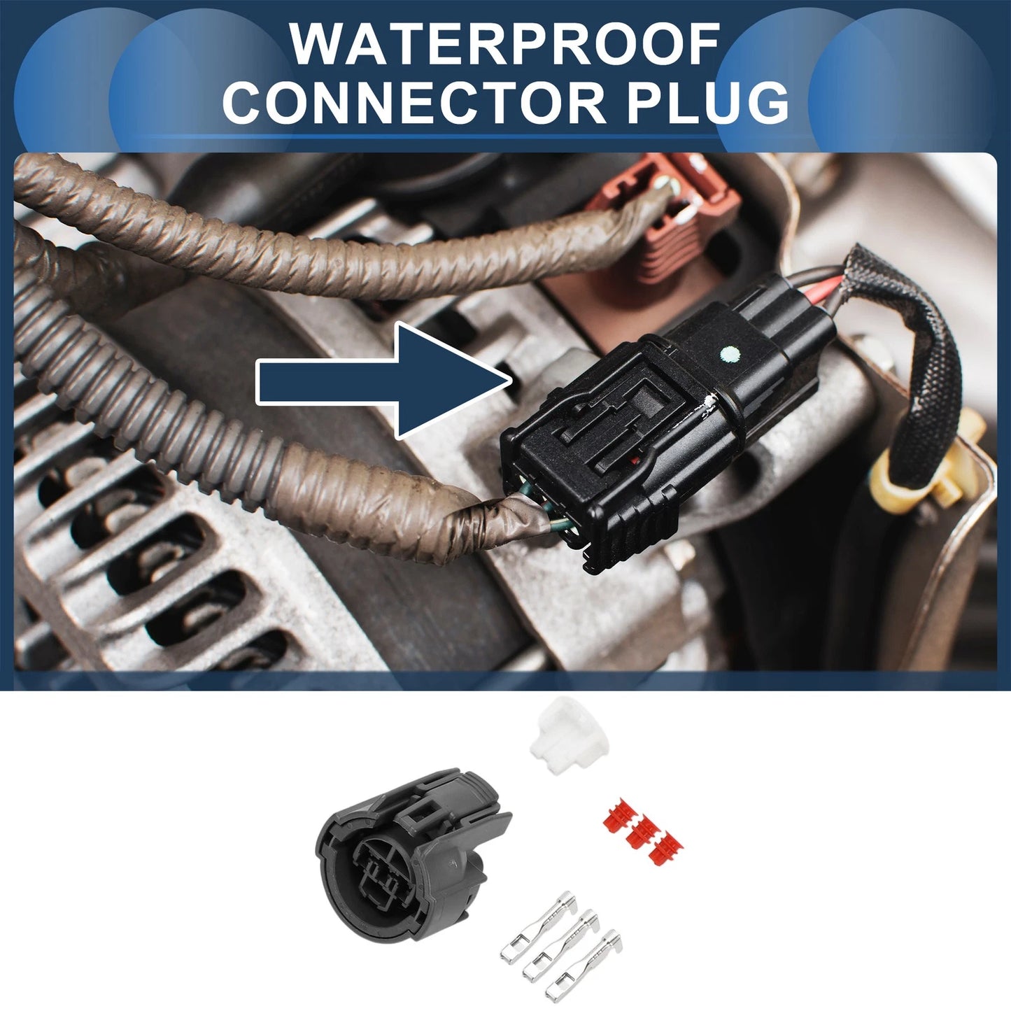 3 Pin Waterproof Connector Plug for Honda Fit CR-V XR-V (2015-2023)
