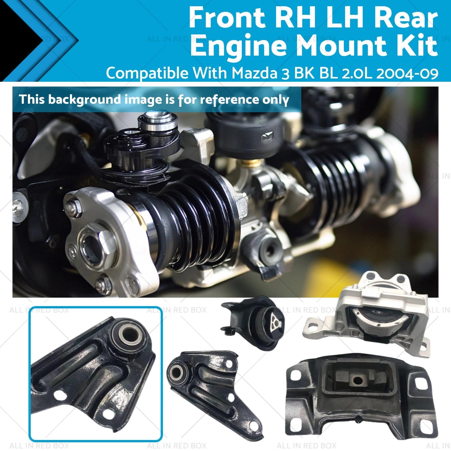 Engine Mount Kit for Mazda 3 BK BL 2.0L (2004-2009) - 4 x Front Rear RH LH