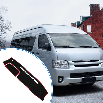 Dashboard Dash Cover Mat for Toyota Hiace Wide Edition Sun Protector Black Red