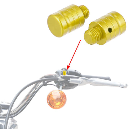 M10x1.26 Right Side Mirror Hole Plugs Screws 2 x for Motorcycle Gold Tone