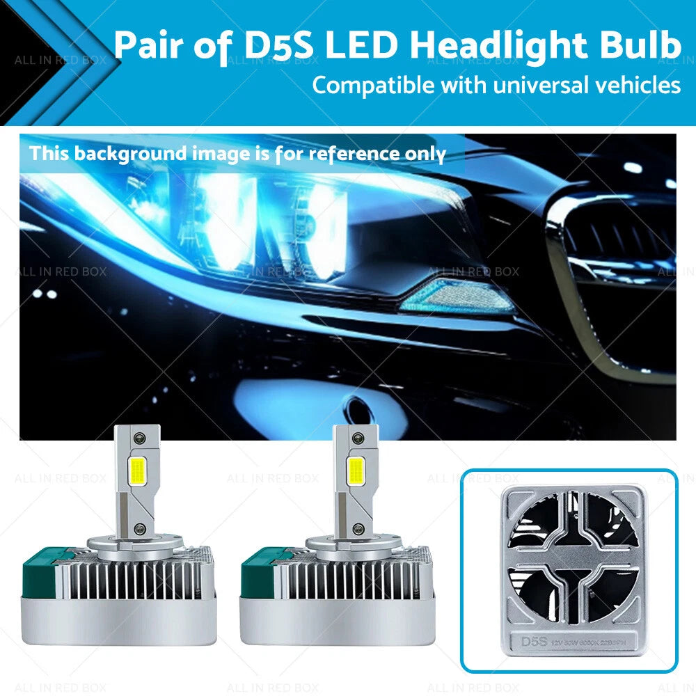 D5S LED Headlight Bulbs 6000K for HID Xenon Lamps