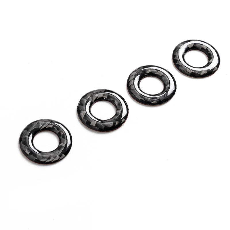 4 x Car Door Lock Pin Ring Trim Covers for Dodge Charger (2015-2023) Carbon Fiber