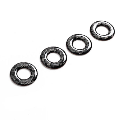 4 x Car Door Lock Pin Ring Trim Covers for Dodge Charger (2015-2023) Carbon Fiber