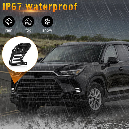 Front Bumper Fog Light Turn Signal LED DRL for Toyota Grand Highlander (2024-2025)