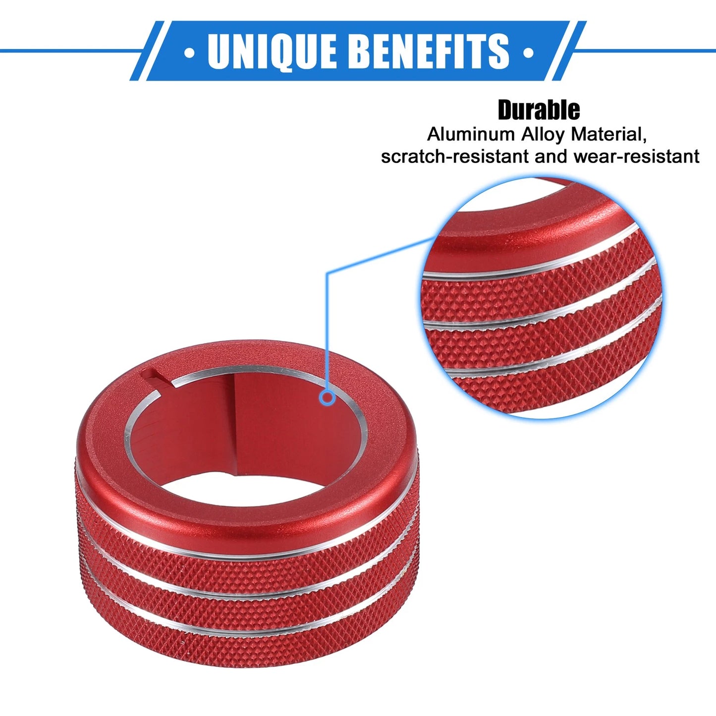 5 x AC Climate Control Knob Rings for Toyota 4Runner (2010-2022) Durable Red