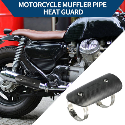 Muffler Heat Guard / 145x62mm / with Clamp Black for Motorcycle