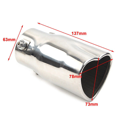 Stainless Steel Heart Shaped Exhaust Tail Muffler Tip for Car