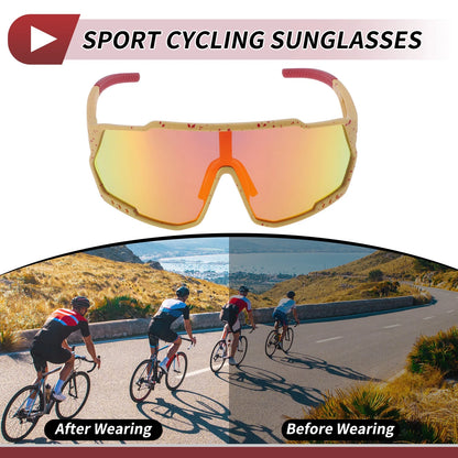 Motorcycle Riding Goggles Red Lens Yellow with Red Spot Frame for Motorcycle