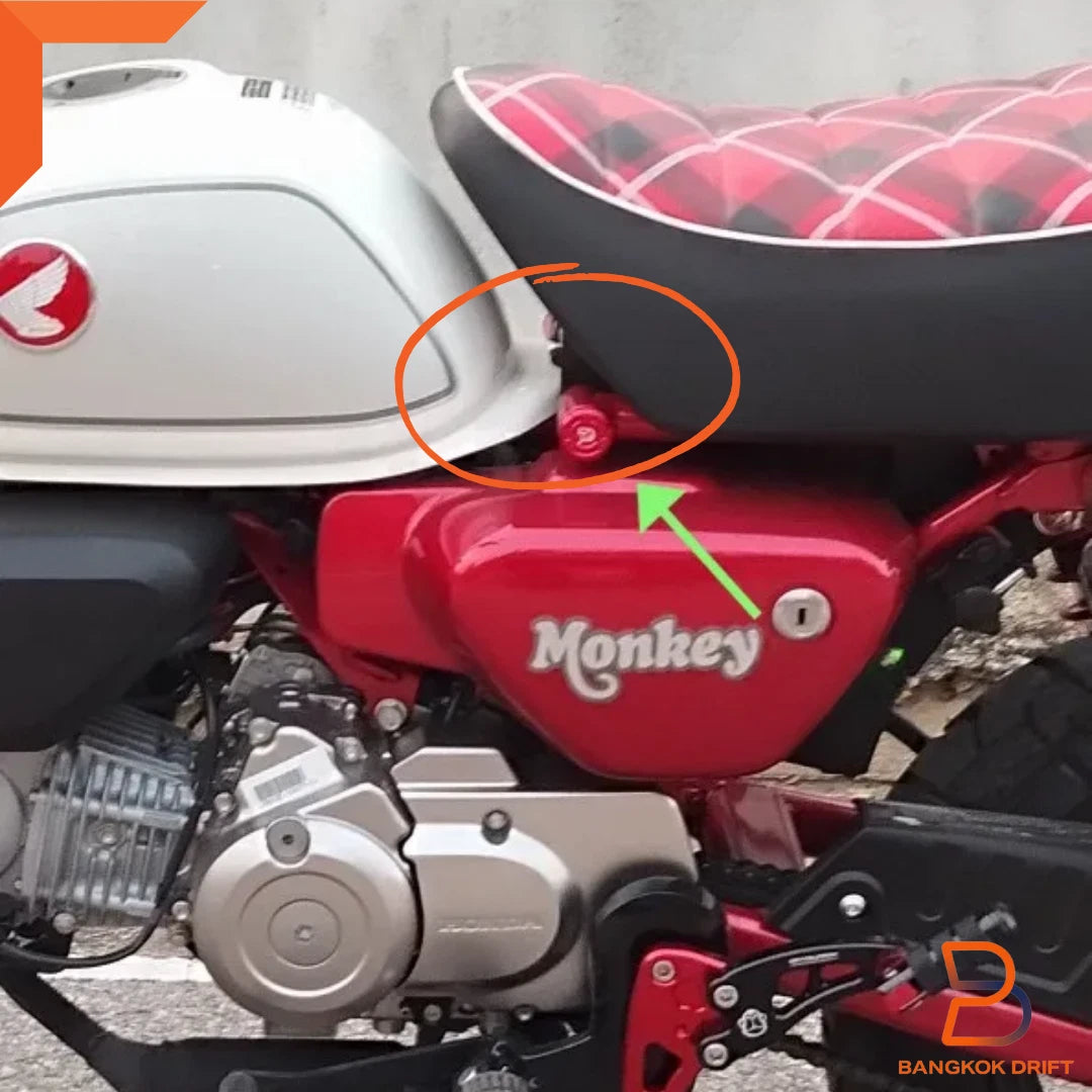 CNC Aluminium Red Side Frame Cap for Honda Monkey 125 Z125 (2018-2024)